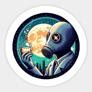 post apocalyptic scientist pixel art Sticker